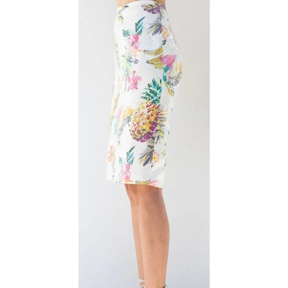 NWT Le Superbe Tropi Cali Sequin Supershine Pencil Skirt size 2 - Picture 2 of 3